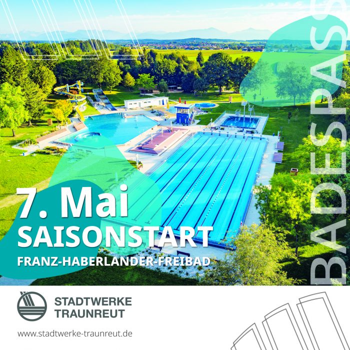 Werbeplakat für den Start der Badesaison 2025
